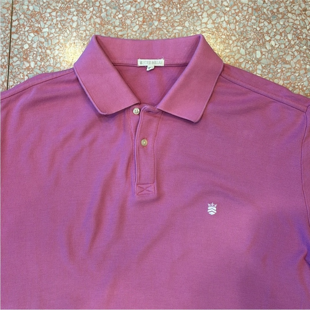 Peter Millar Mens Large Solid Periwinkle Pima Cot… - image 2